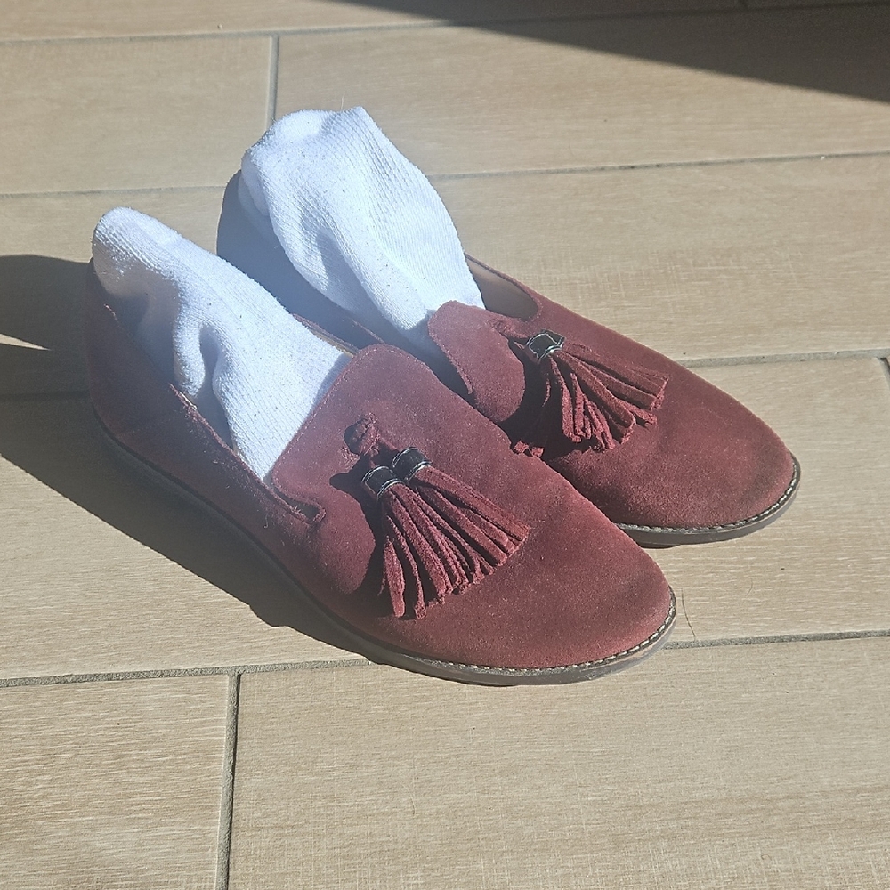 Franco Sarto Burgundy Tassel Loafers